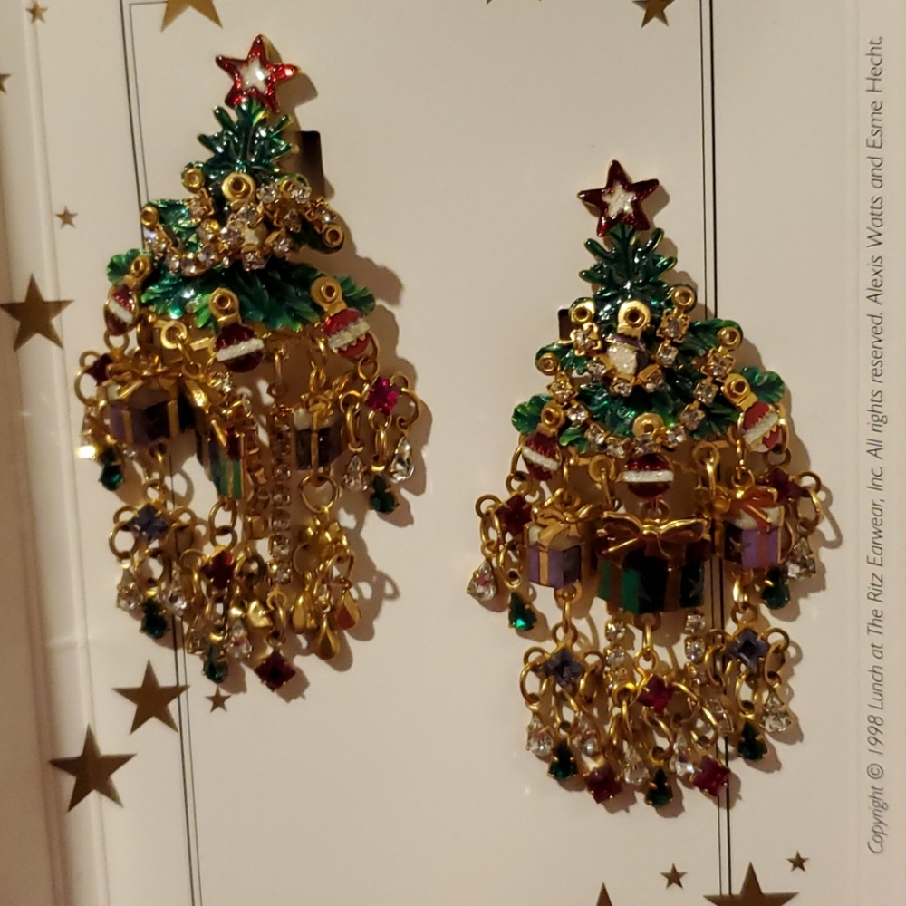 Lunch at the ritz Christmas Earrings